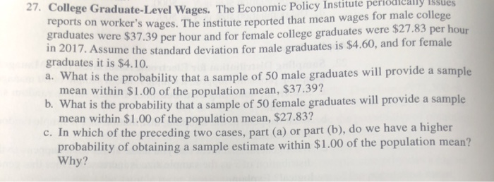 Solved College Graduate-Level Wages. The Economic Policy | Chegg.com