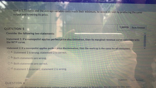 Solved 1 Points Save Answer QUESTION 7 We Have The Following | Chegg.com