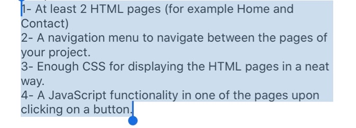 Solved At least 2 HTML pages (for example Home and Contact) | Chegg.com