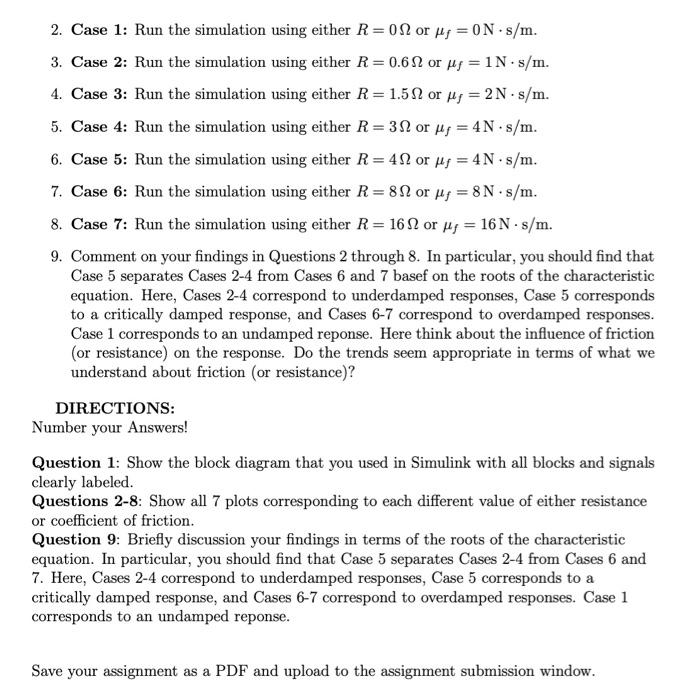 Solved 2. Case 1: Run the simulation using either R=0Ω or | Chegg.com