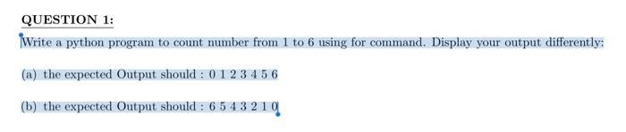 Solved QUESTION 1: Write a python program to count number | Chegg.com