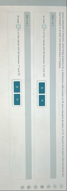 Solved Using Chebyshev's theorem, solve these problems for a | Chegg.com