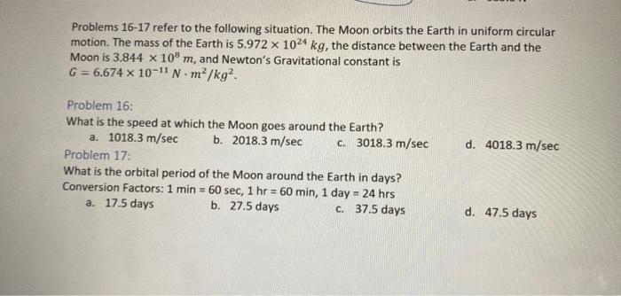 Solved Problems 16-17 refer to the following situation. The | Chegg.com