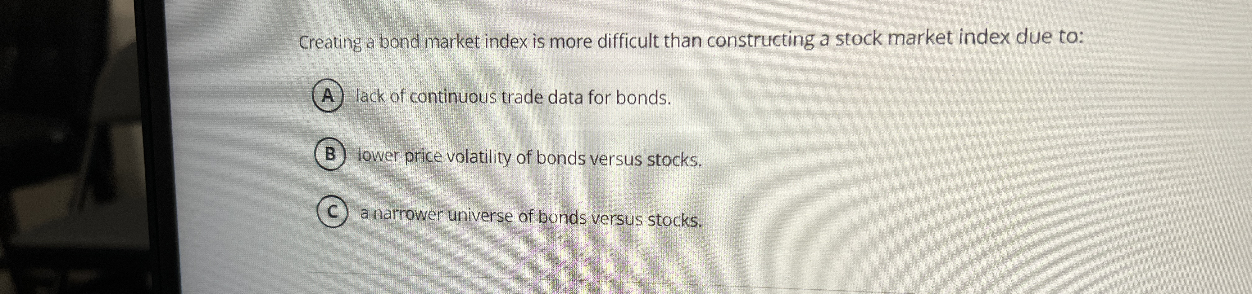 Solved Creating a bond market index is more difficult than | Chegg.com