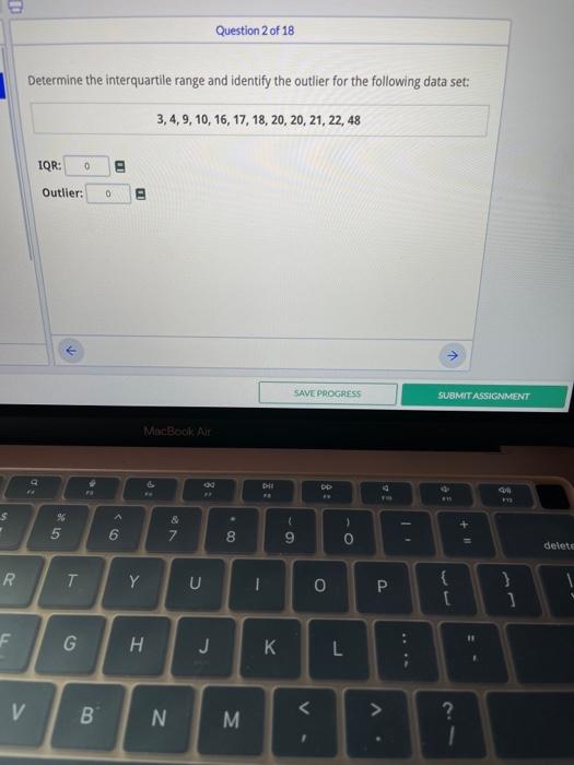 Solved Question 1 of 18 For the following set of population | Chegg.com