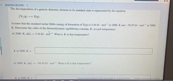 Solved The Decomposition Of A Generic Diatomic Element In