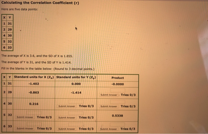Solved Calculating the Correlation Coefficient (r) Here are | Chegg.com