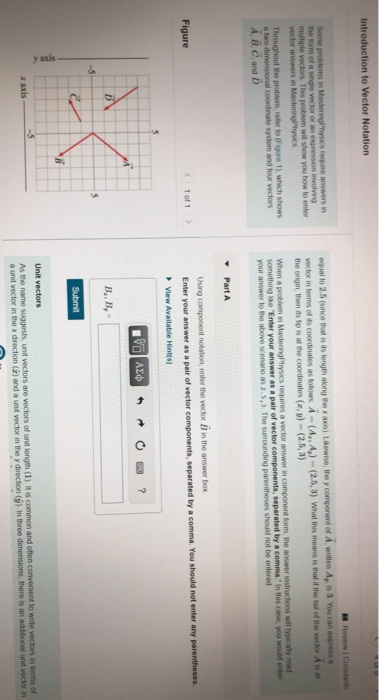 Solved Introduction to Vector Notation Some problems in | Chegg.com