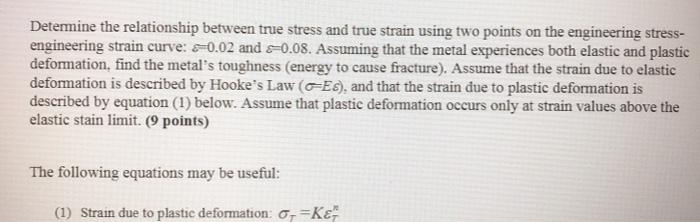 Solved Determine the relationship between true stress and | Chegg.com