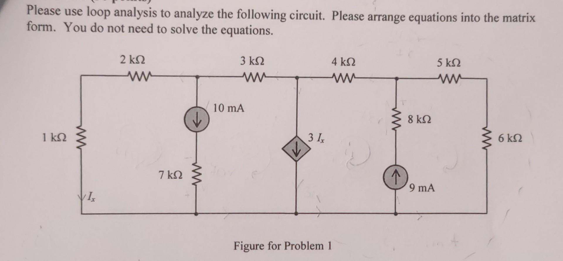 Solved Please use loop analysis to analyze the following | Chegg.com