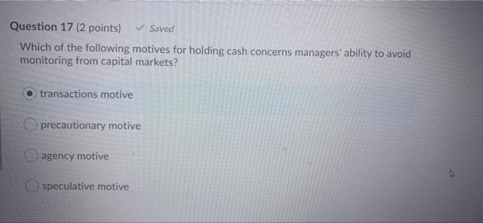 Solved Question 17 (2 points) Saved Which of the following | Chegg.com