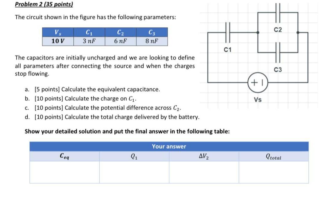 Solved Problem 2 (35 points) The circuit shown in the figure | Chegg.com