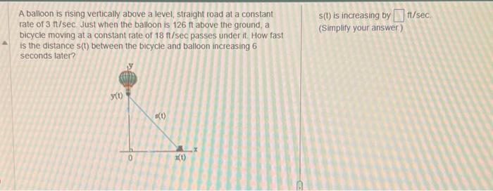 Solved A balioon is rising vertically above a level, | Chegg.com