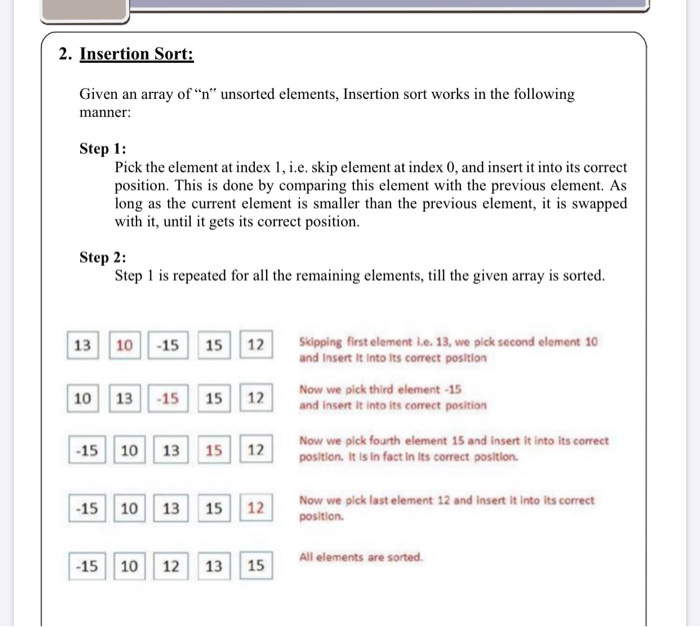 geeksforgeeks - sorting practice questions! https: ... Solved Theory Review Sorting Sorting is a process to put | Chegg.com