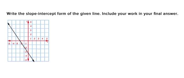 Solved Write The Slope Intercept Form Of The Given Line