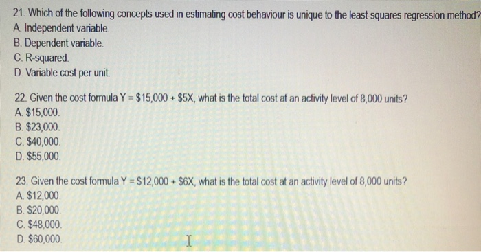 Solved 21. Which Of The Following Concepts Used In | Chegg.com