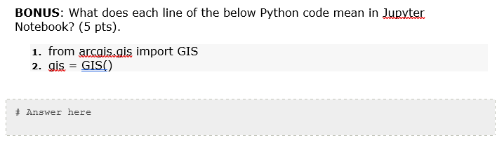 Solved BONUS: What does each line of the below Python code | Chegg.com
