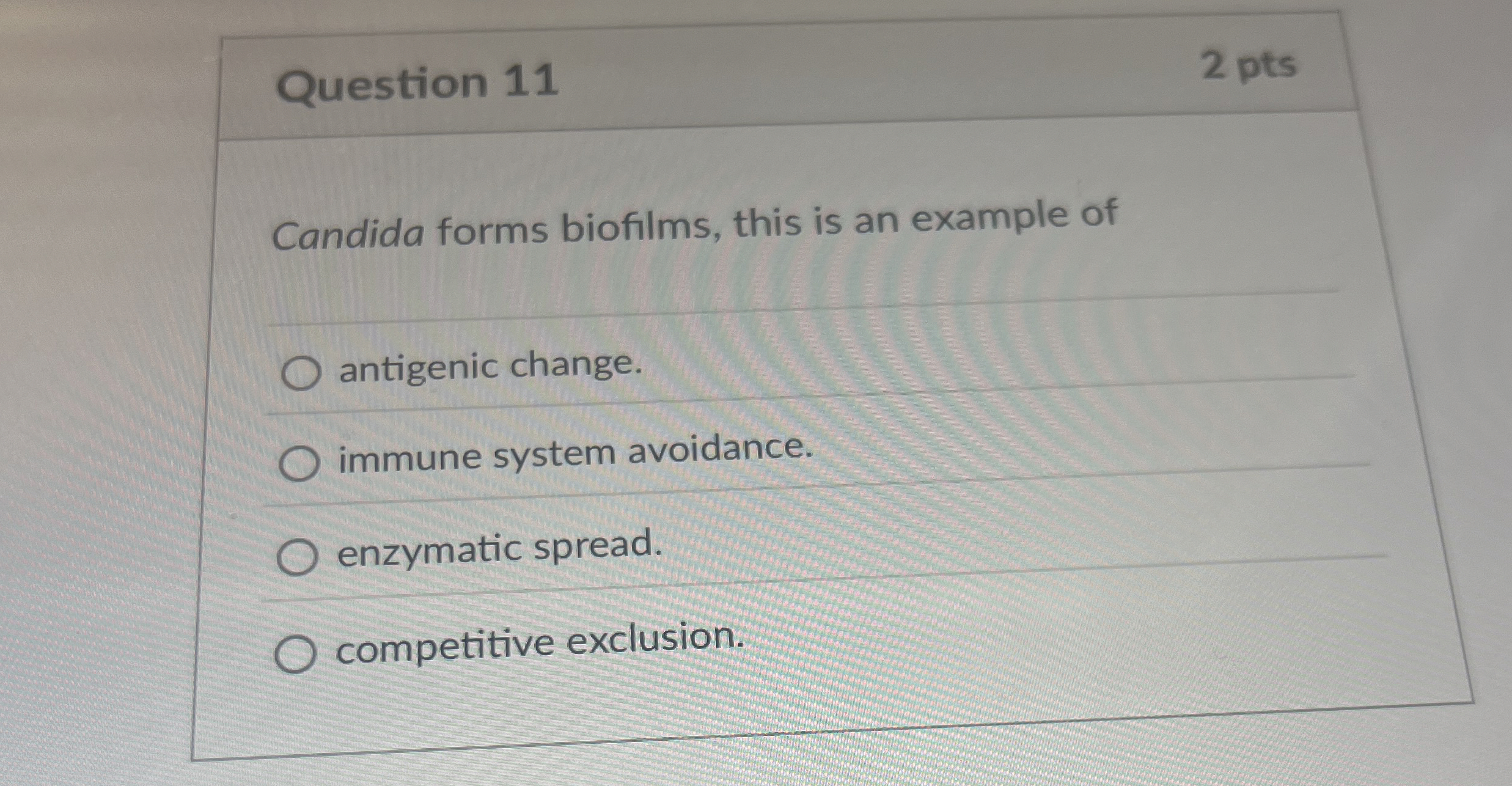 Solved Question 11Candida forms biofilms, this is an example