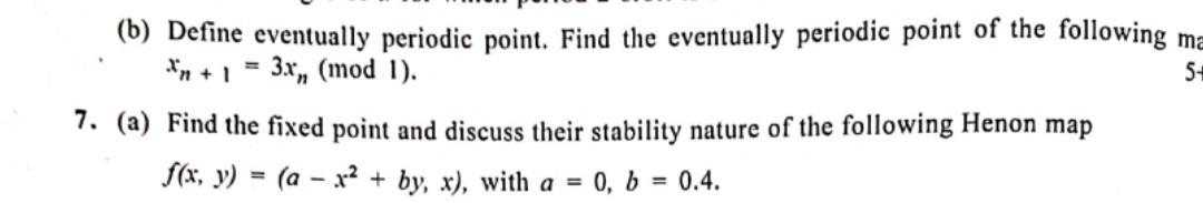 Solved (b) ﻿Define eventually periodic point. Find the | Chegg.com