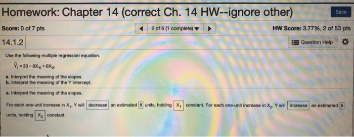 Solved Save Homework: Chapter 14 (correct Ch. 14 HW--ignore | Chegg.com