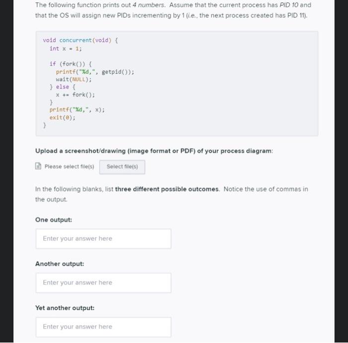 Solved The following function prints out 4 numbers. Assume | Chegg.com
