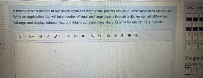Solved A business sells posters of two sizes: small and | Chegg.com