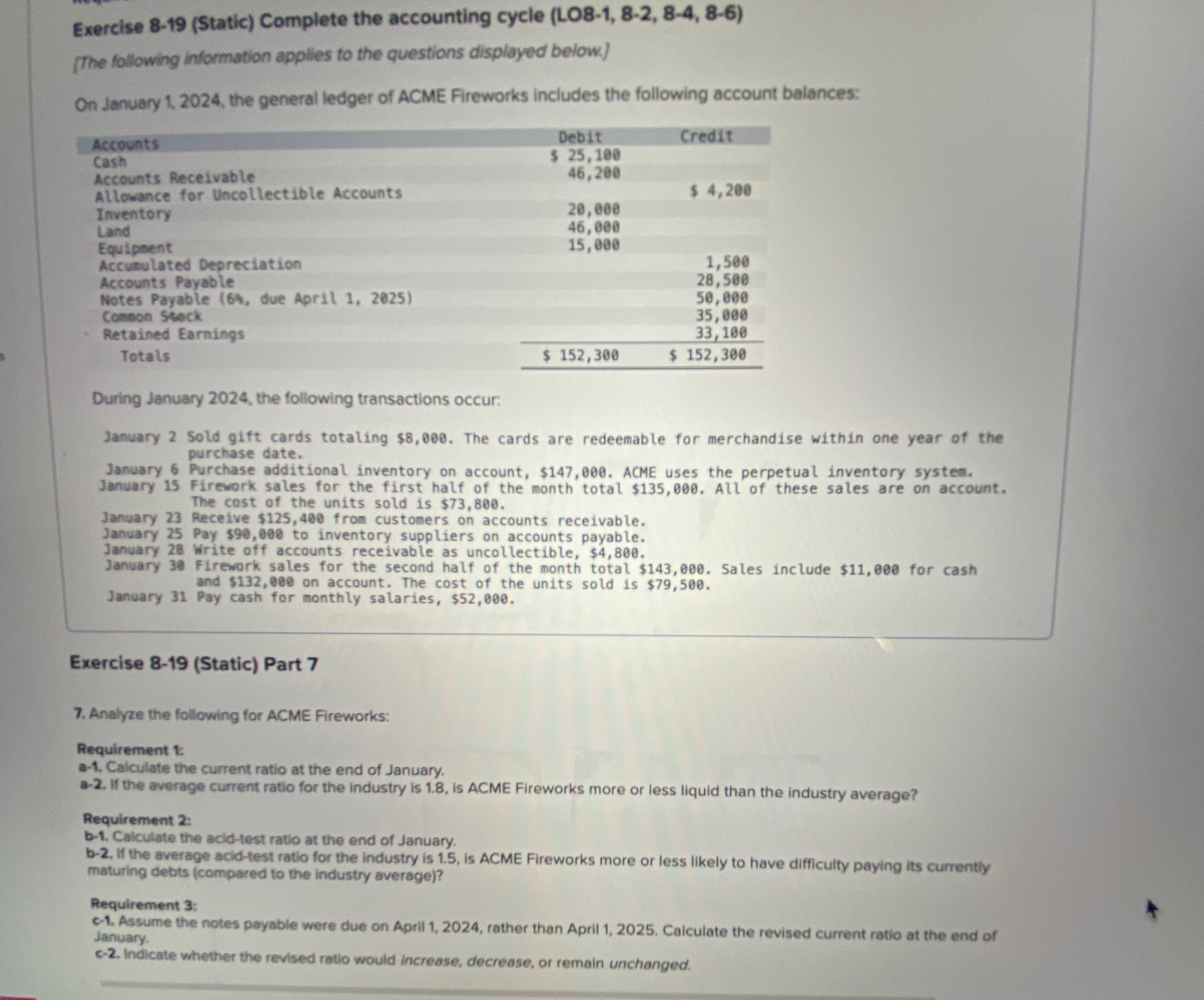 Solved Exercise 8-19 (Static) ﻿Complete the accounting cycle | Chegg.com