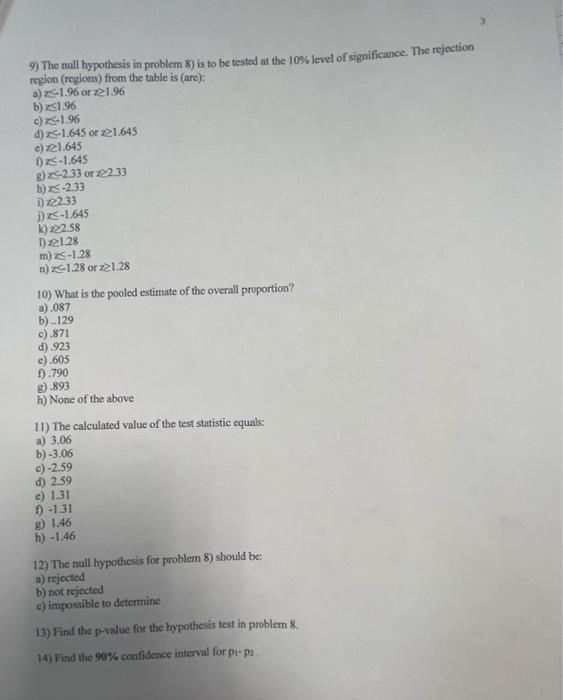 Solved Use the following information to answer questions | Chegg.com