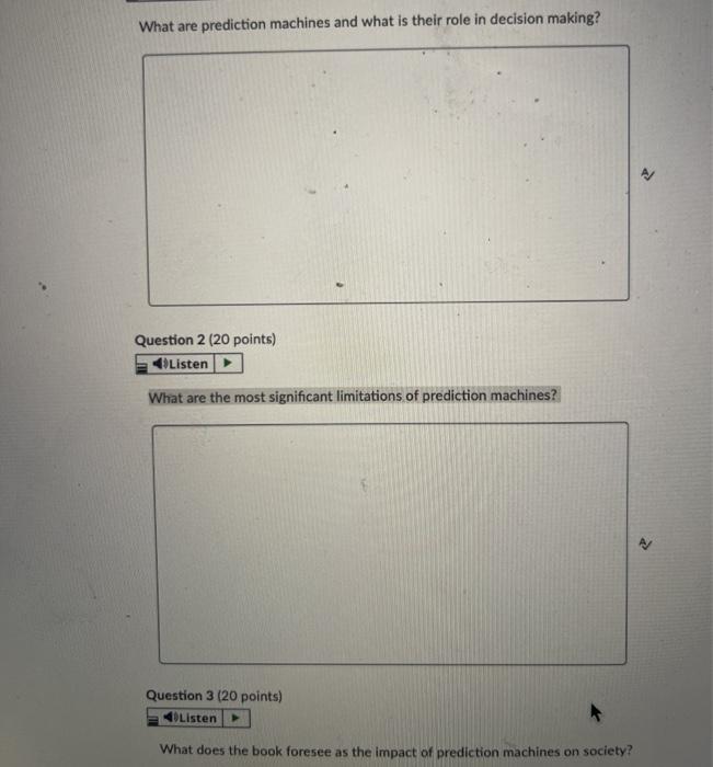 Solved What Are Prediction Machines And What Is Their Role Chegg