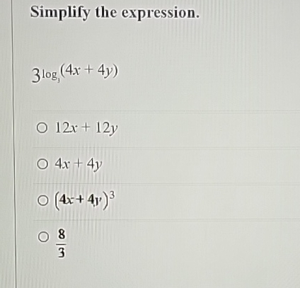 simplify 4 x minus 8 y 3 x