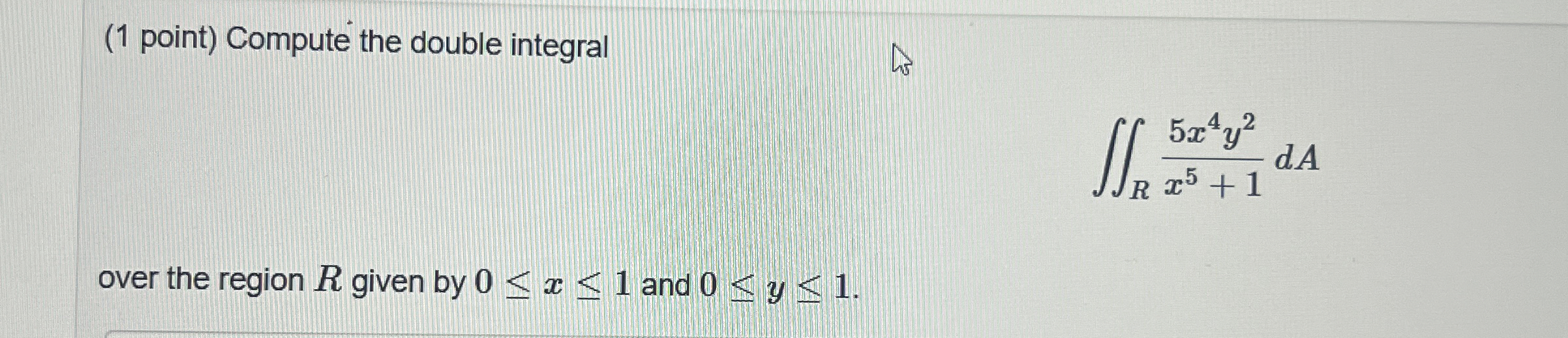 Solved Steps for I(1 ﻿point) ﻿Compute the double | Chegg.com