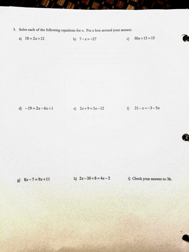 Solved .d 8 ulator Name: 1. Solve the following equations | Chegg.com