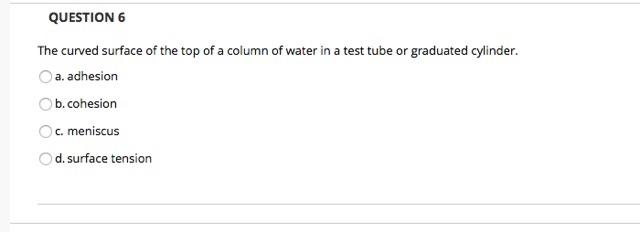 Solved QUESTION 6 The curved surface of the top of a column | Chegg.com