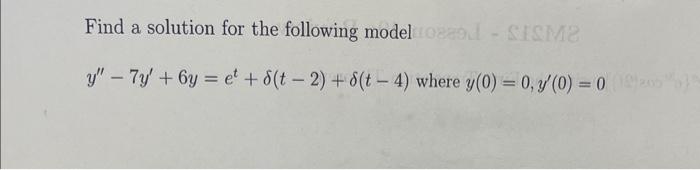 Solved Find A Solution For The Following Model | Chegg.com