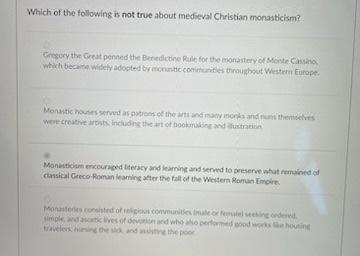 Which of the following is not true about | Chegg.com