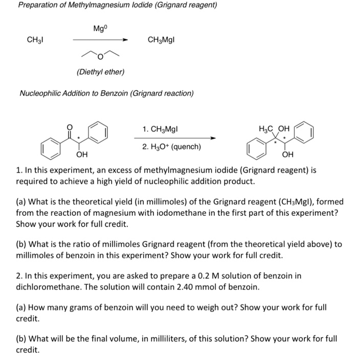 Solved Preparation of Methylmagnesium lodide (Grignard
