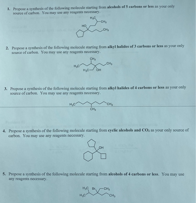 Solved 1. Propose a synthesis of the following molecule | Chegg.com