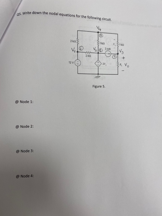 Solved Q1. Write down the nodal equations for the following | Chegg.com