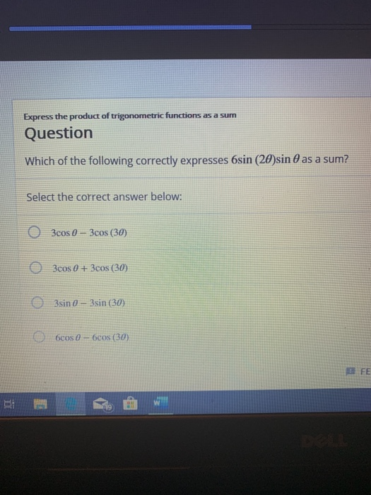 Solved Express the product of trigonometric functions as a | Chegg.com