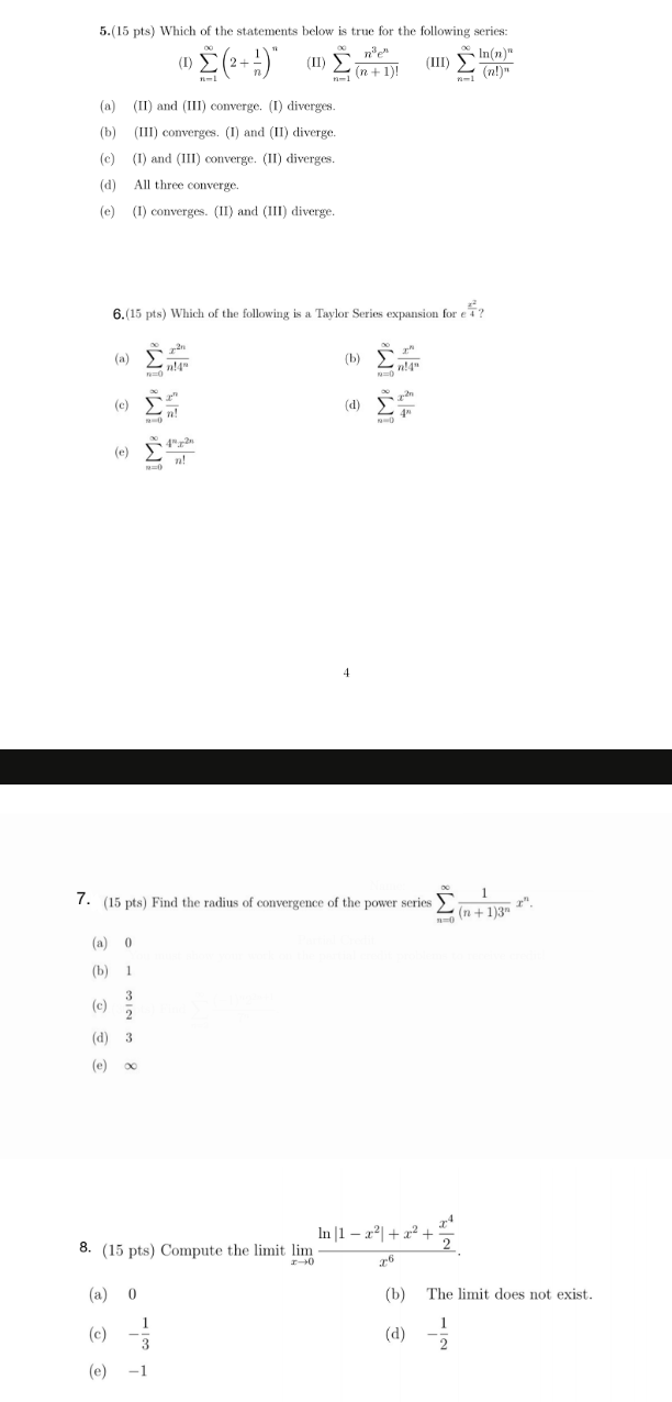 Solved 5.(15 ﻿pts) ﻿Which of the statements below is true | Chegg.com