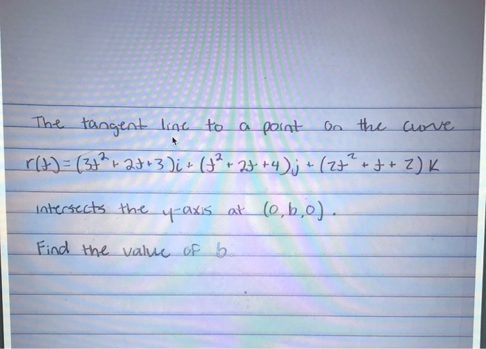 Solved The Tangent Line To A Point On The Curve R T 3 Chegg Com