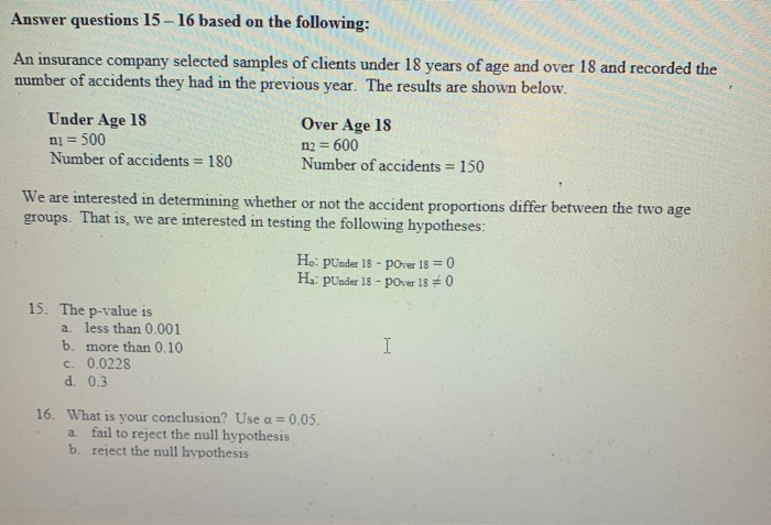 Solved Answer questions 15 - 16 based on the following: An | Chegg.com