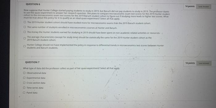 Solved 14 points Save QUESTION 6 Now suppose that Hunter | Chegg.com