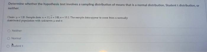 Solved Determine whether the hypothesis test involves a | Chegg.com