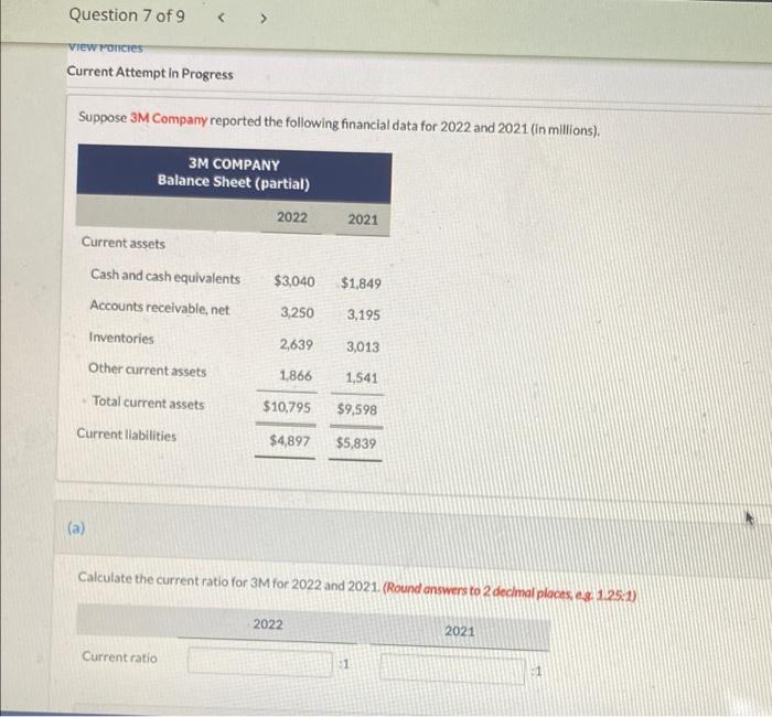 Solved Suppose 3M Company reported the following financial