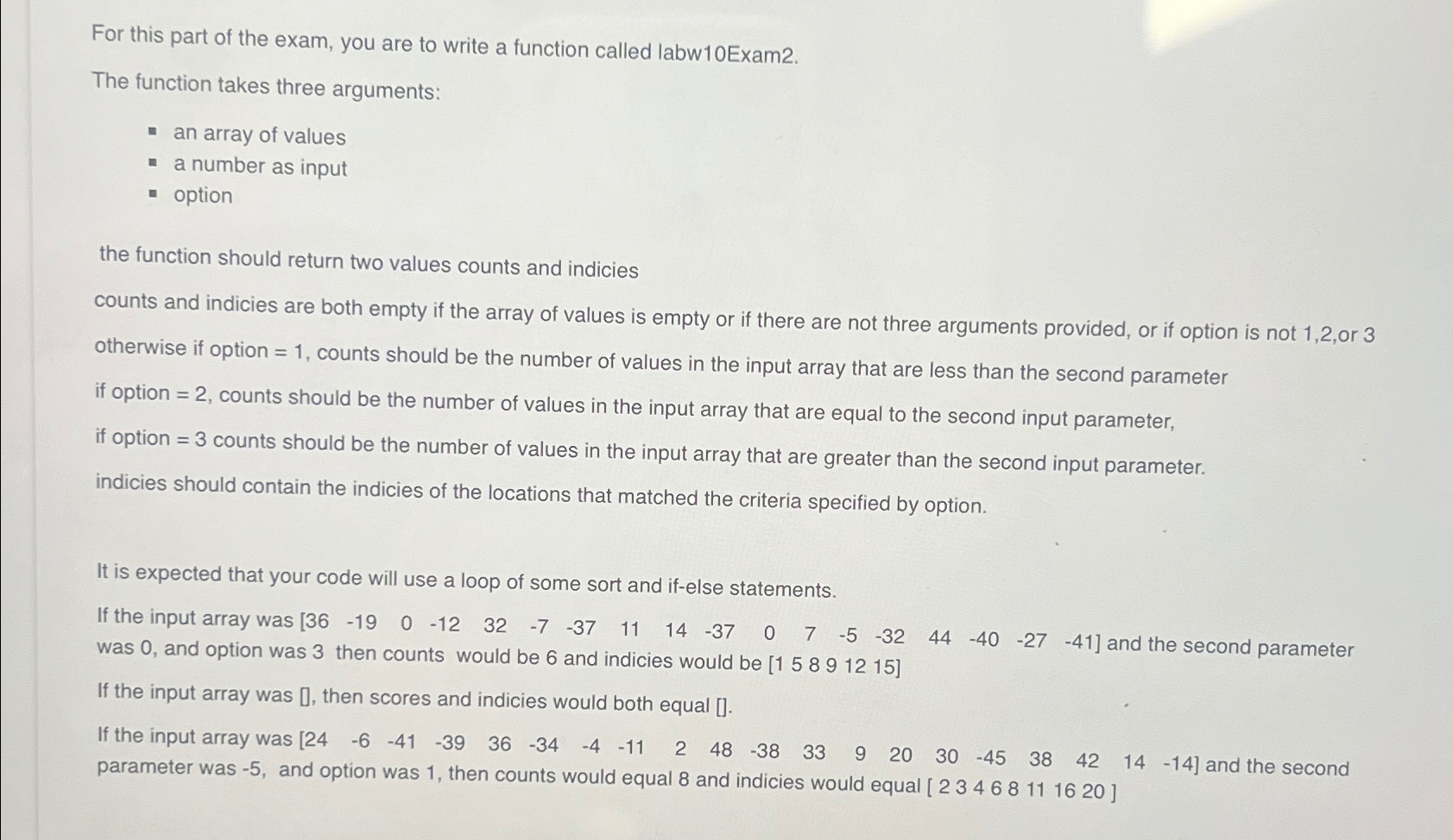 Solved For this part of the exam, you are to write a | Chegg.com