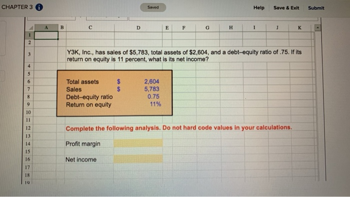 Solved CHAPTER 3 Saved Help Save & Exit Submit E F G If | Chegg.com