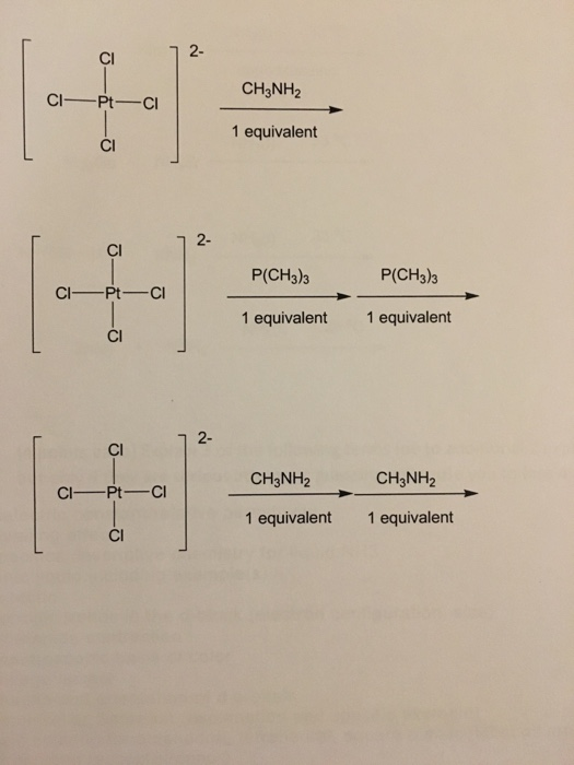 Solved 2 Ci Ch3nh2 Ci Pt C 1 Equivalent 2 Ci P Ch3 3 P Chegg Com