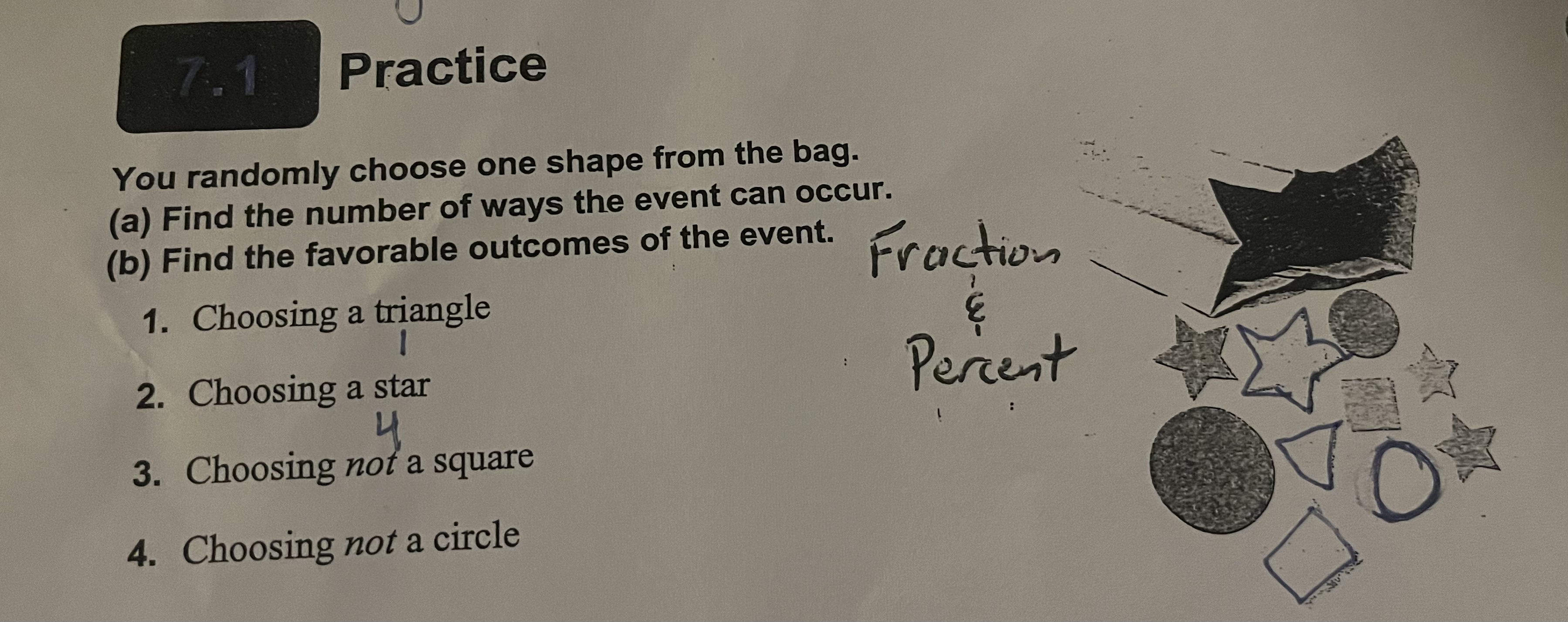 Solved 7.1 ﻿PracticeYou randomly choose one shape from the | Chegg.com