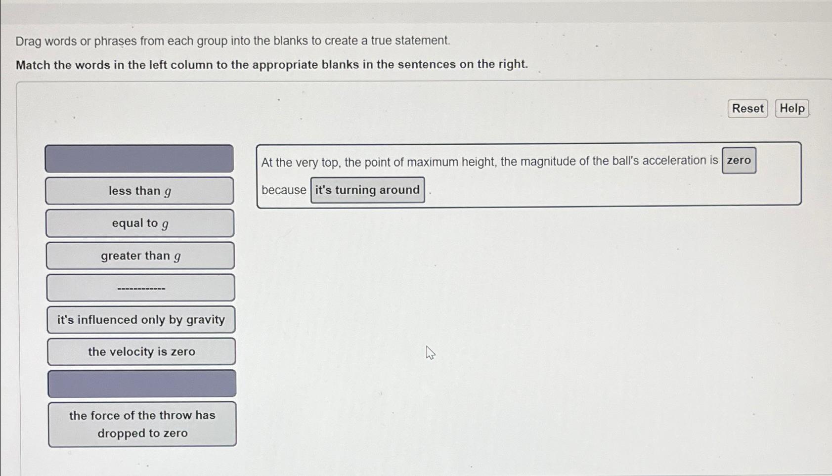 Solved Drag Words Or Phrases From Each Group Into The Blanks 